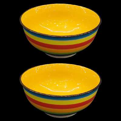 کاسه چینی مدل آبگوشت خوری طرح هفت رنگ بسته 2 عددی