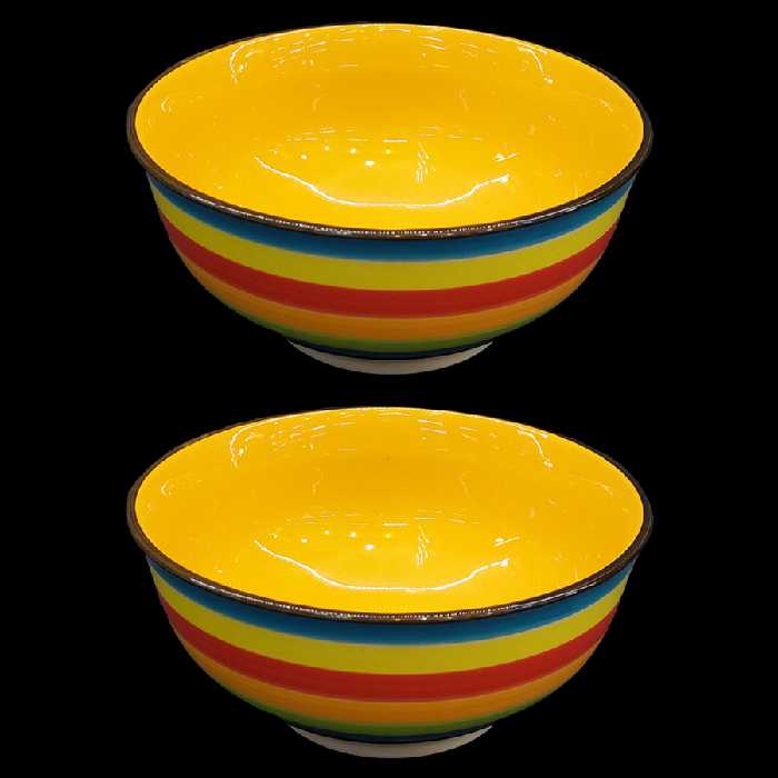 کاسه چینی مدل آبگوشت خوری طرح هفت رنگ بسته 2 عددی