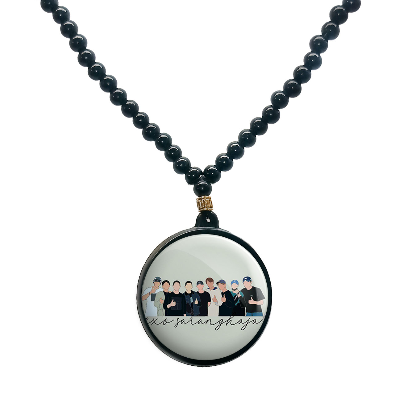 گردنبند پرمانه طرح exo کد pmd.14088 مدل دو طرفه