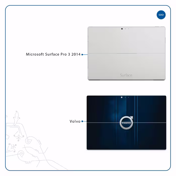برچسب پوششی ماهوت مدل Volvo مناسب برای تبلت مایکروسافت Surface Pro 3 2014