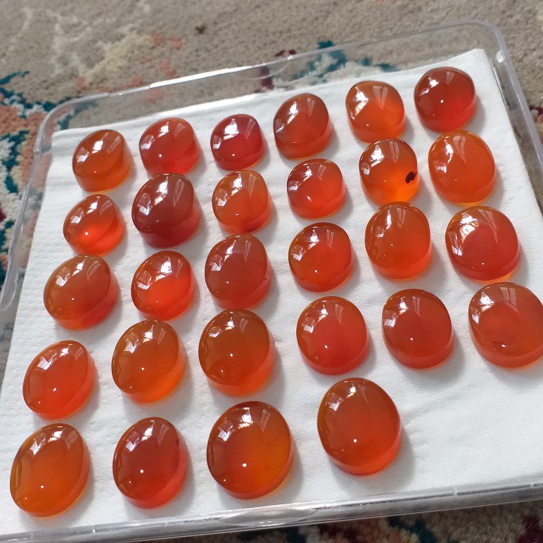 عقیق های یمنی پرتقالی سایز متوسط