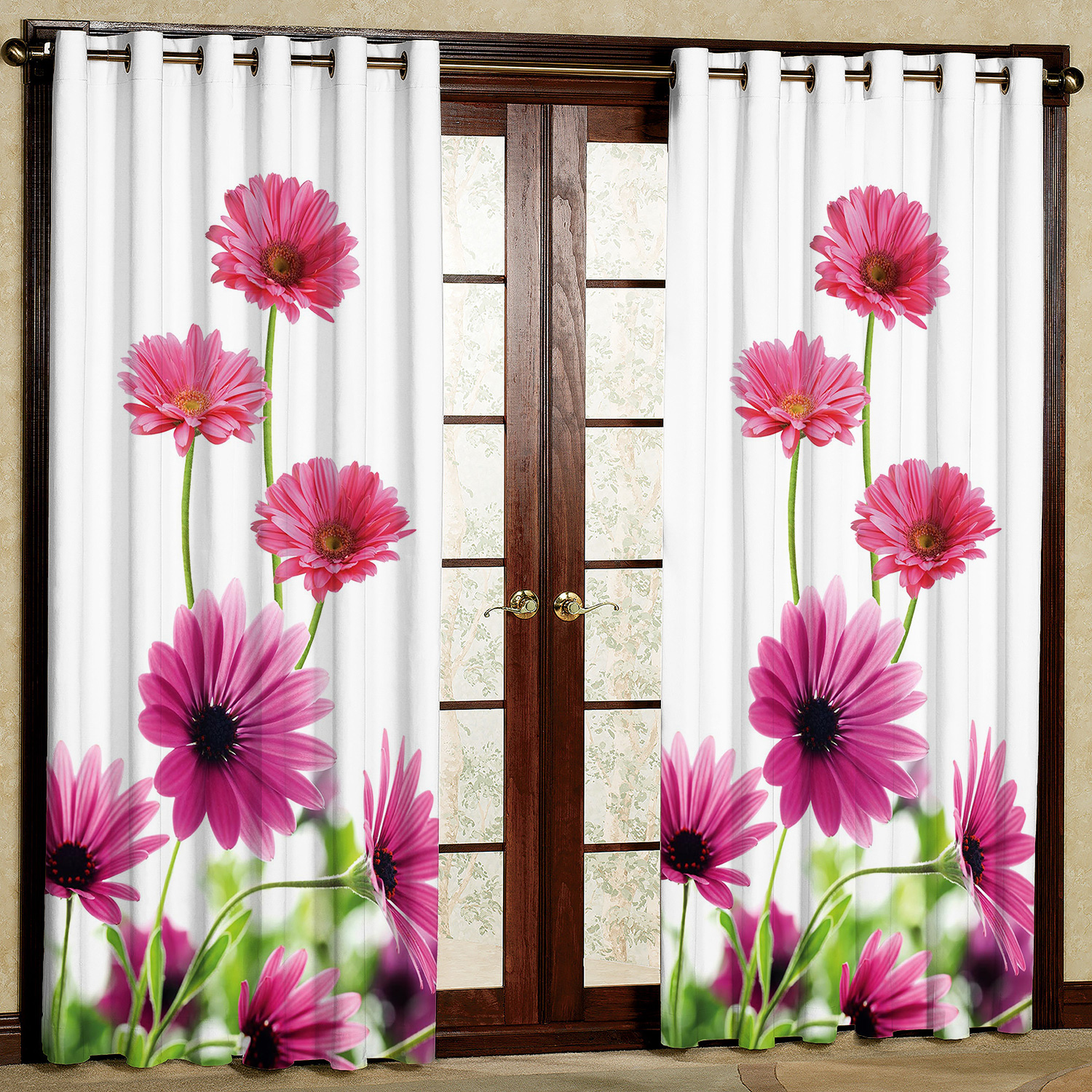 پرده مدل گل هازان پانچی کد 1190 سایز 140x200 سانتی متر