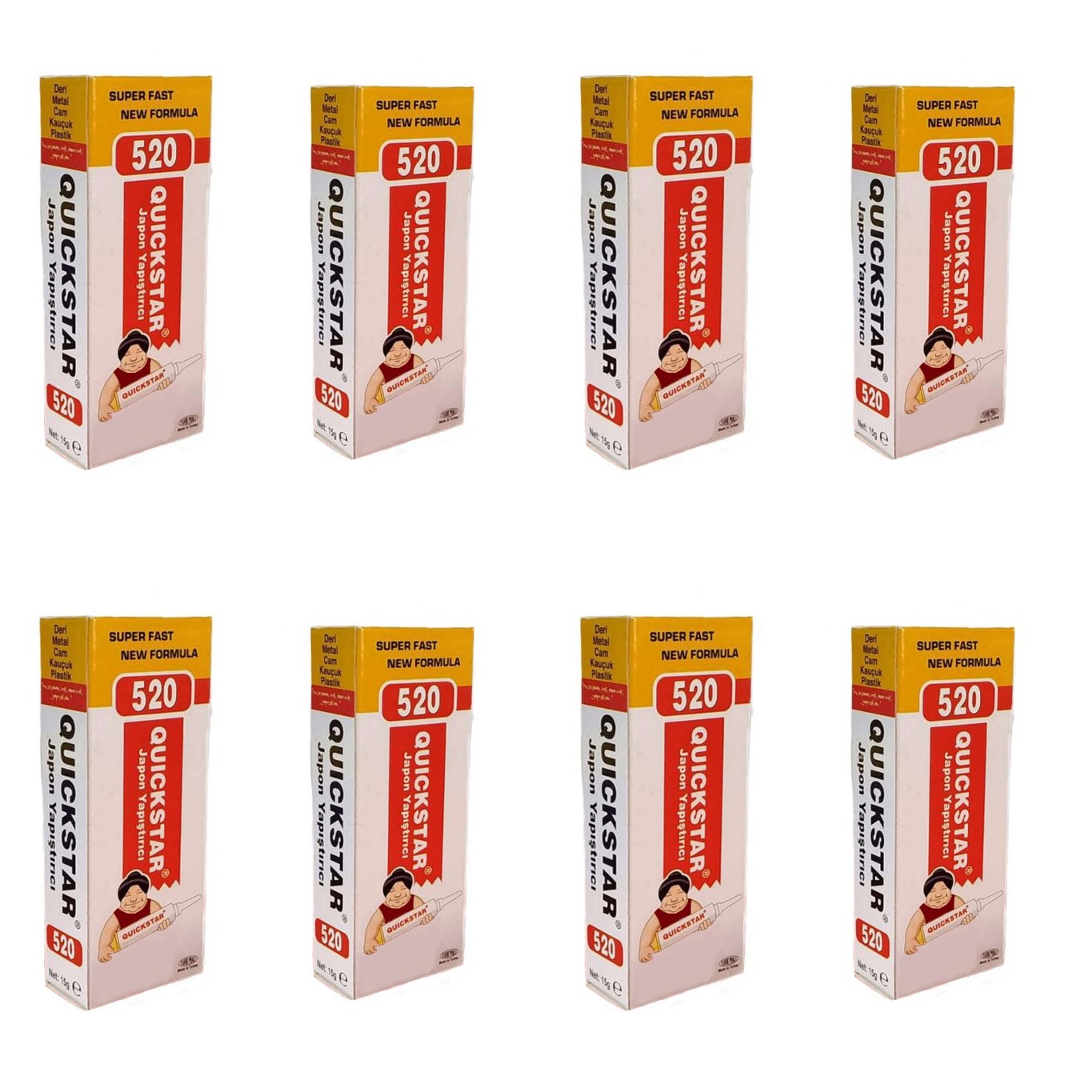 چسب قطره ای کوییک استار مدل 520 وزن 15 گرم بسته هشت عددی