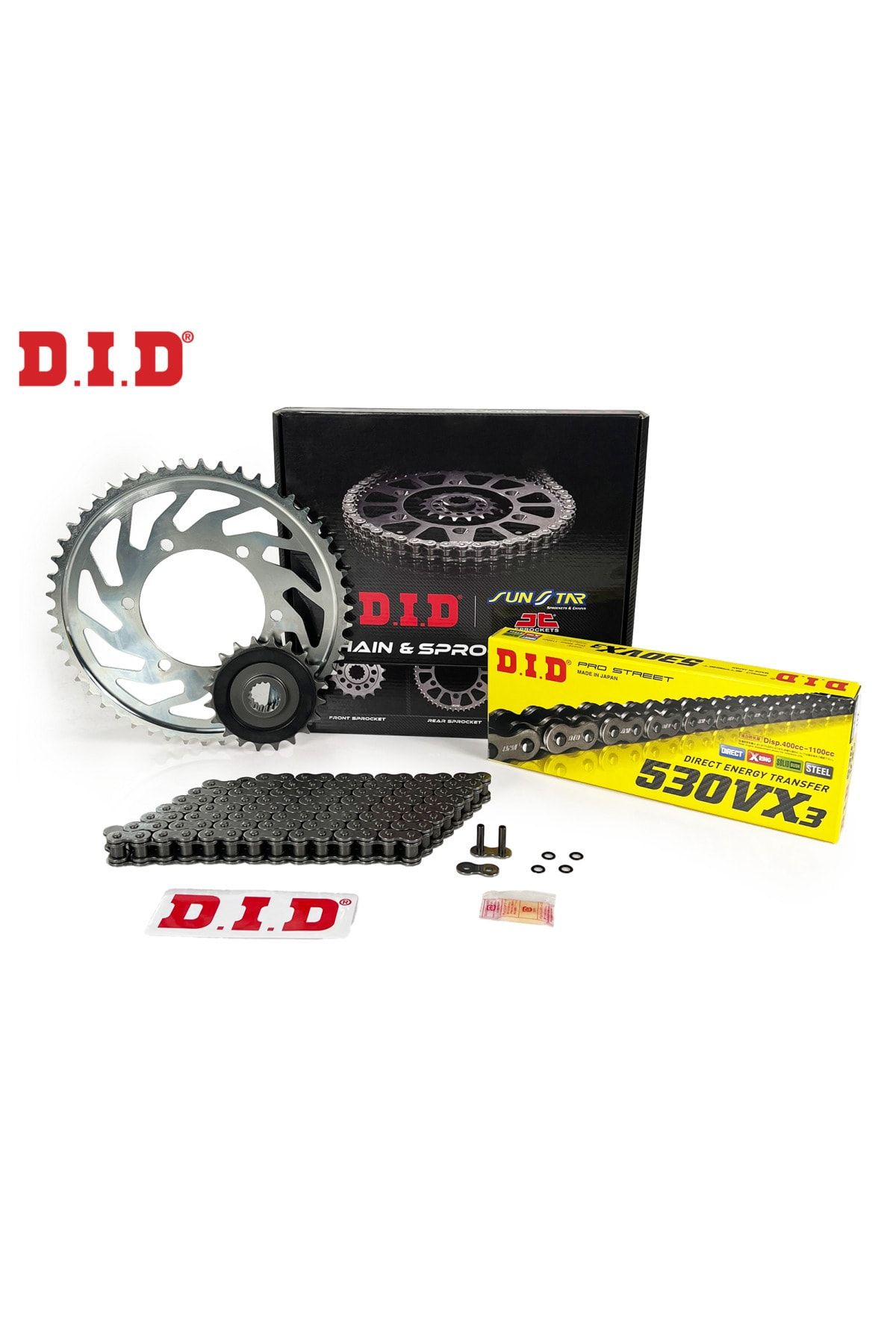 تجهیزات ترمز موتورسیکلت مجموعه دنده های زنجیره ای HONDA CBR 900RR 900 سی 1992 1995 ای: DID 530VX3 فولاد 108 دنده: J DID SET