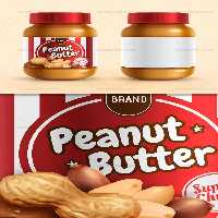 وکتور بسته بندی کره بادام زمینی | گرافیک با طعم تربچه