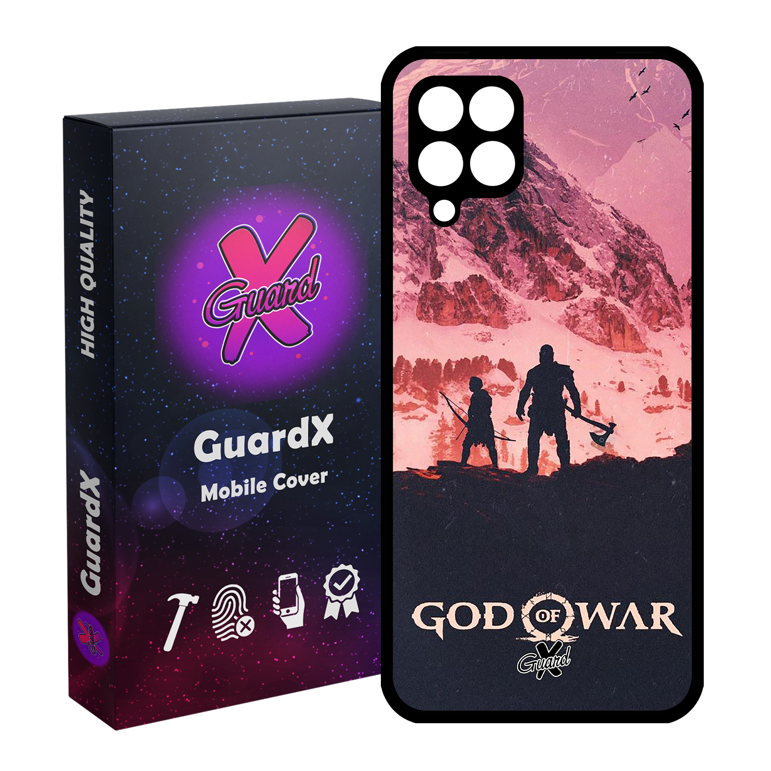 کاور گارد ایکس طرح God of War مدل Glass10075 مناسب برای گوشی موبایل سامسونگ Galaxy A12