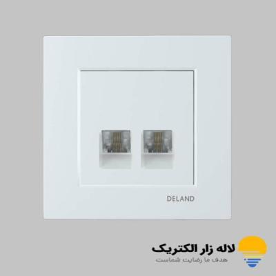 پریز تلفن دو سوکته 4 خط دلند بسته 3 عددی