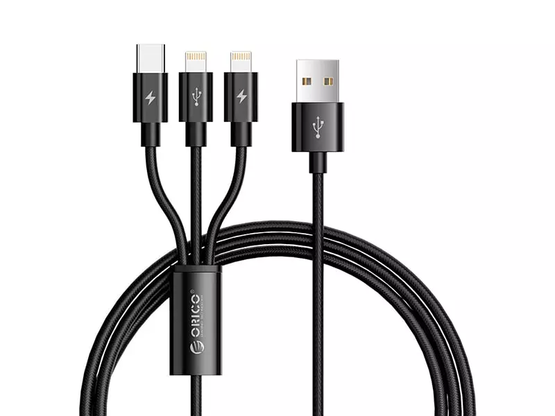 کابل فست شارژ سه سر اوریکو مدل UTS2-12 به طول 1.2 متر