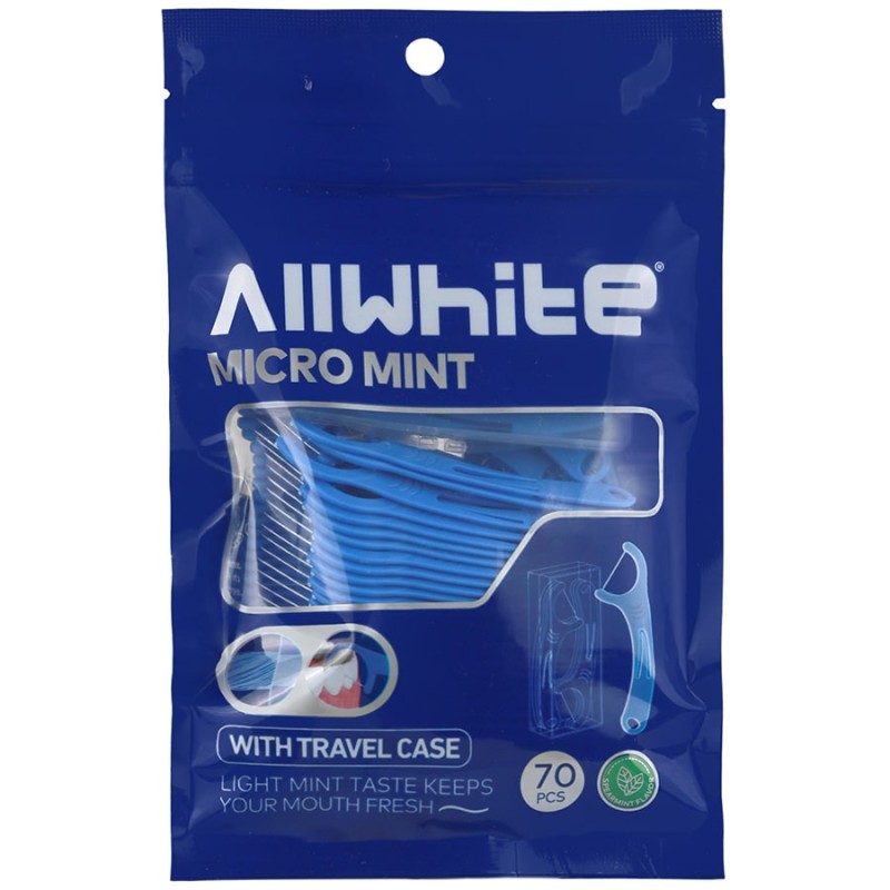 نخ دندان کمانی مدل Micro Mint آل وایت بسته 70 عددی