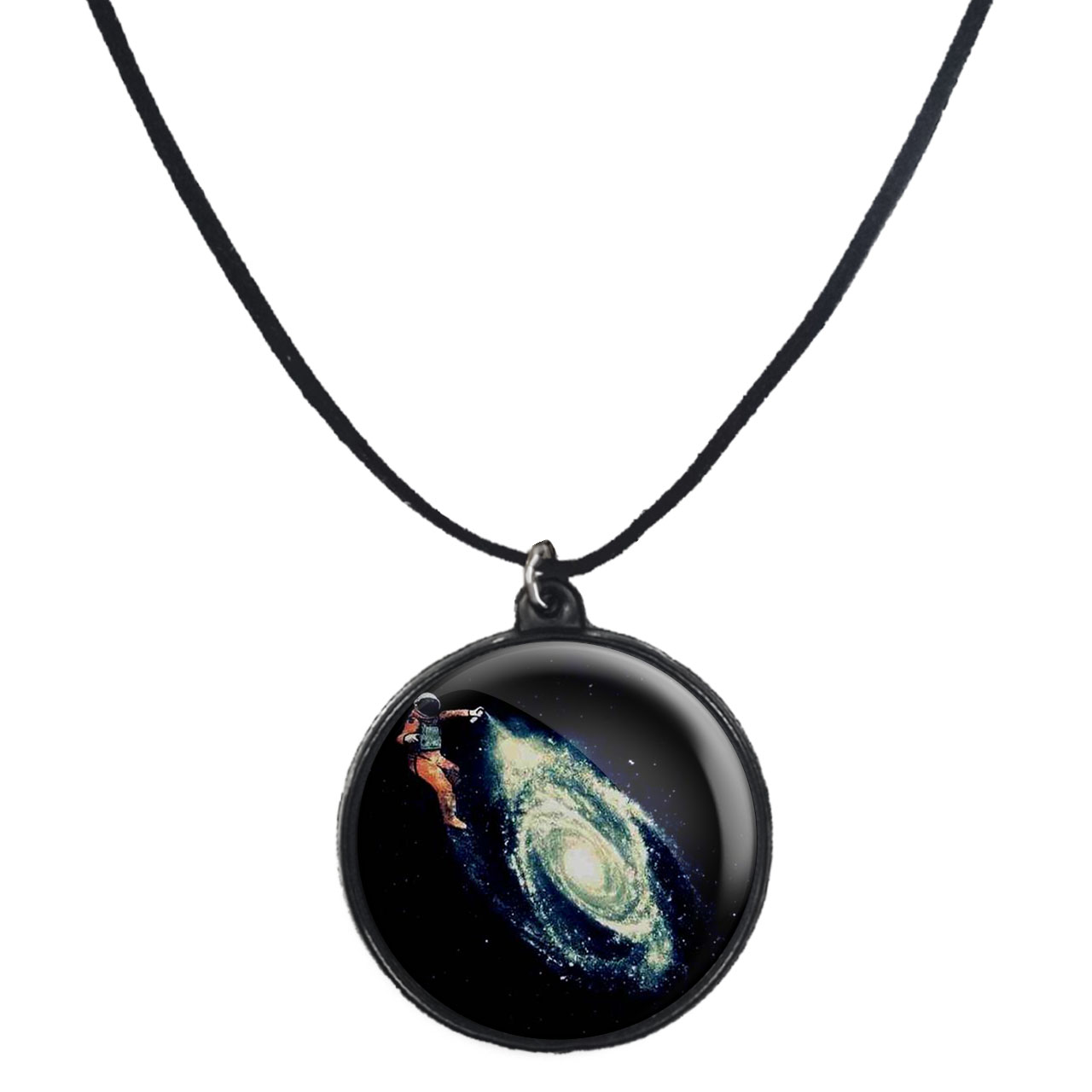 گردنبند پرمانه طرح فضانورد کد pmb.10346 مدل دو طرفه