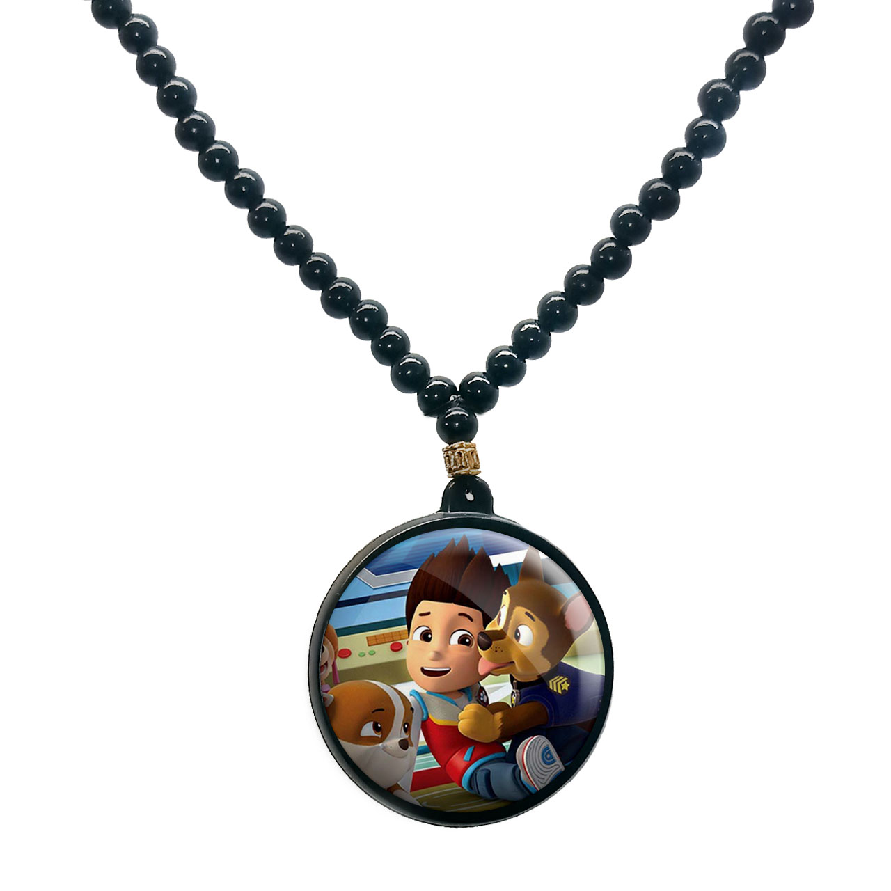 گردنبند پرمانه طرح سگ های نگهبان کد pmd.11753مدل دو طرفه