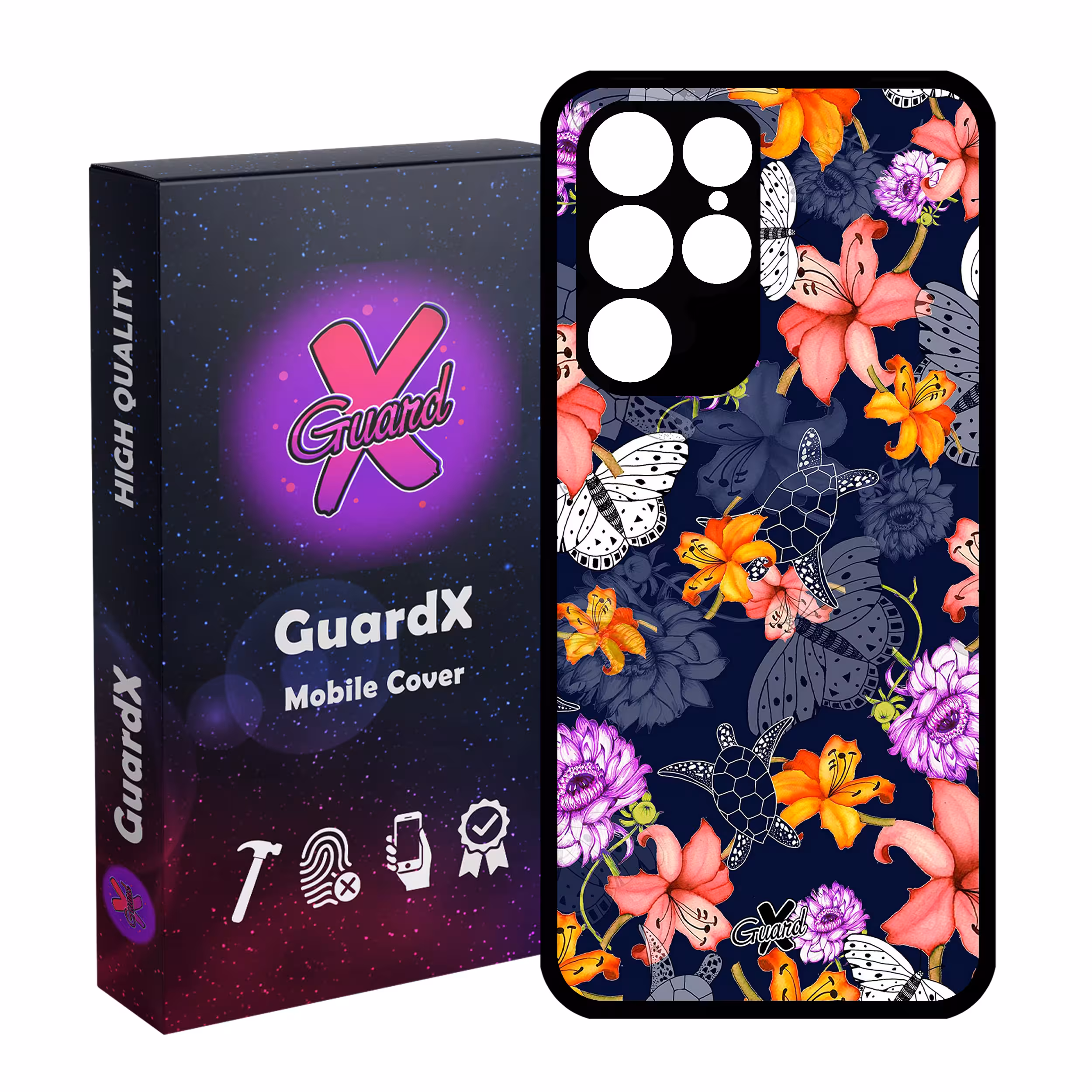 کاور گارد ایکس طرح گل مدل Glass10207 مناسب برای گوشی موبایل سامسونگ Galaxy S22 Ultra
