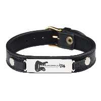 دستبند گيلواره زراوشان مدل چرم طرح گیتار کد CH27