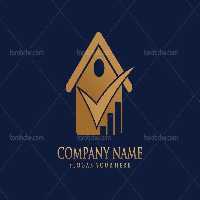 لوگوی خانه طلایی رنگ | گرافیک با طعم تربچه