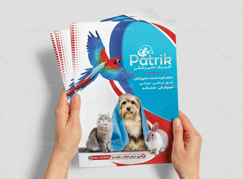 طرح تراکت کلینیک حیوانات | گرافیک با طعم تربچه