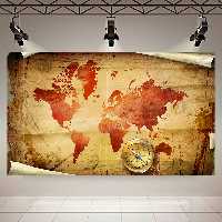 تابلو بوم طرح نقشه جهان آنتیک کد AR6230