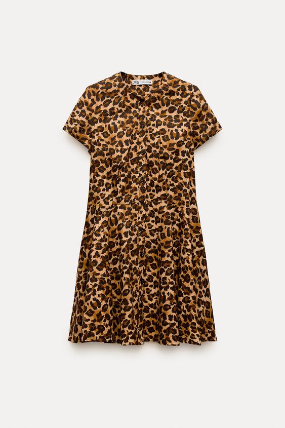 لباس کوتاه زنانه زارا SHORT PRINTED DRESS | تهران زارا TehranZara