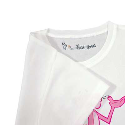 تی شرت بچگانه پرمانه طرح پلنگ صورتی کد pmt.4688