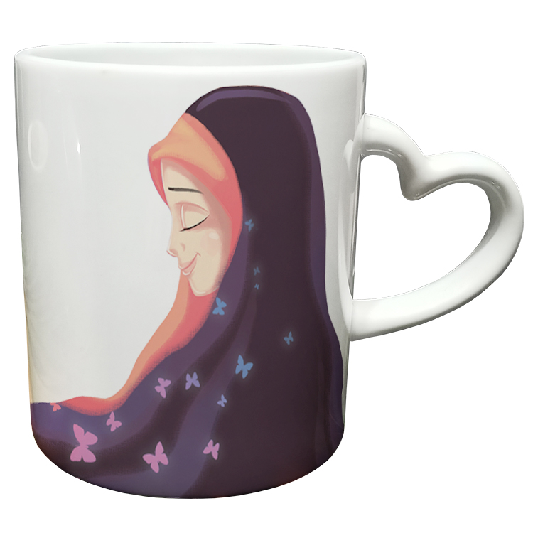 ماگ مدل دسته قلبی طرح عاشقانه کد 262