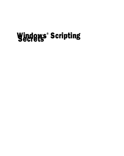 خرید و دانلود نسخه کامل کتاب Windows Scripting secrets