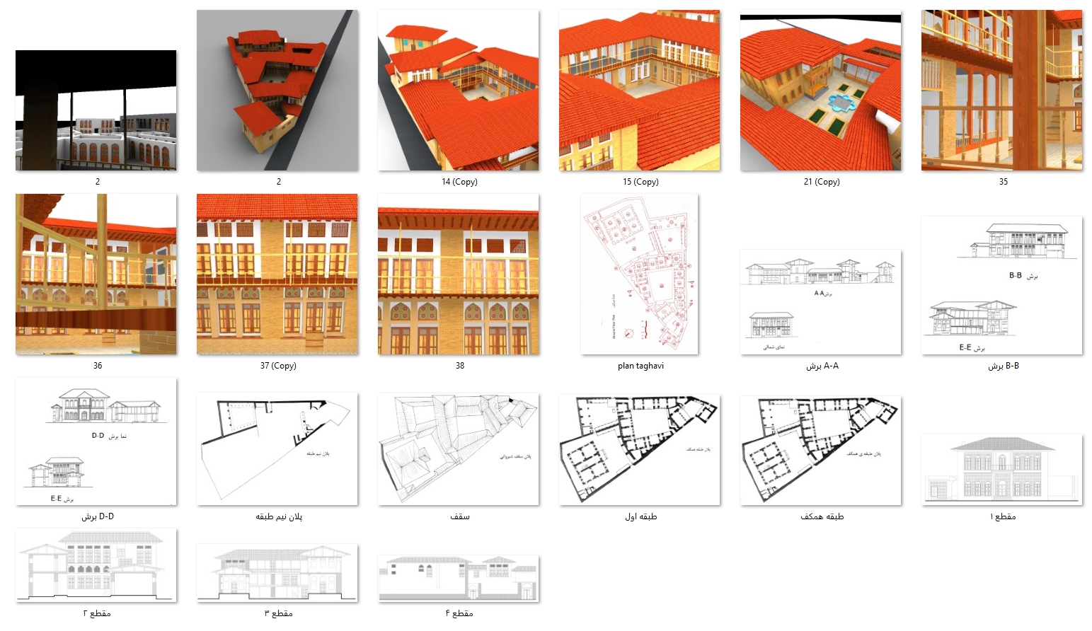 نقشه ها و پلان عمارت تقوي ها در گرگان