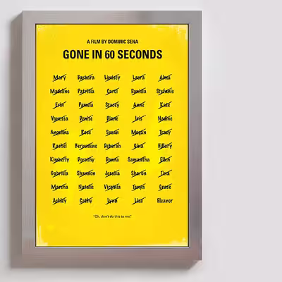 تابلو مدل gone in 60 seconds