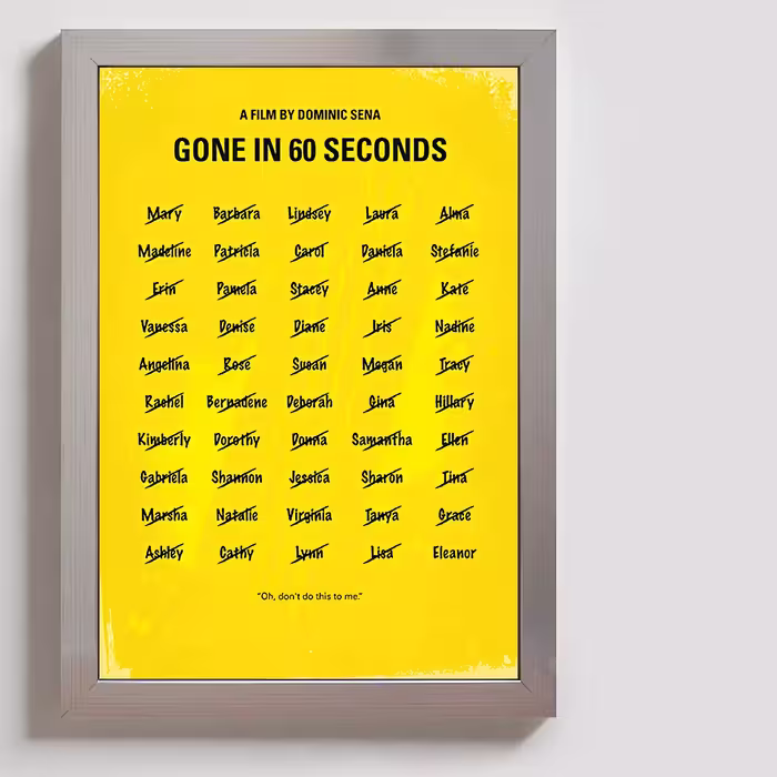 تابلو مدل gone in 60 seconds