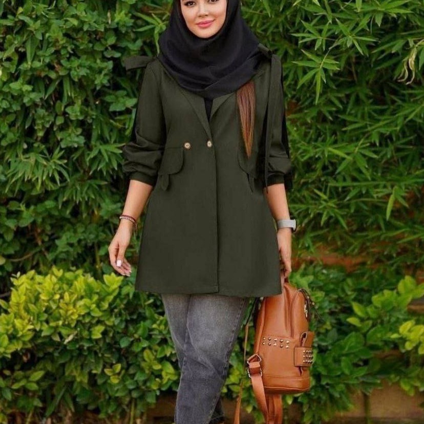 مانتو اسپرت دانشجویی ملیکا جنس کتان دوسایزی تا سایز 46 
