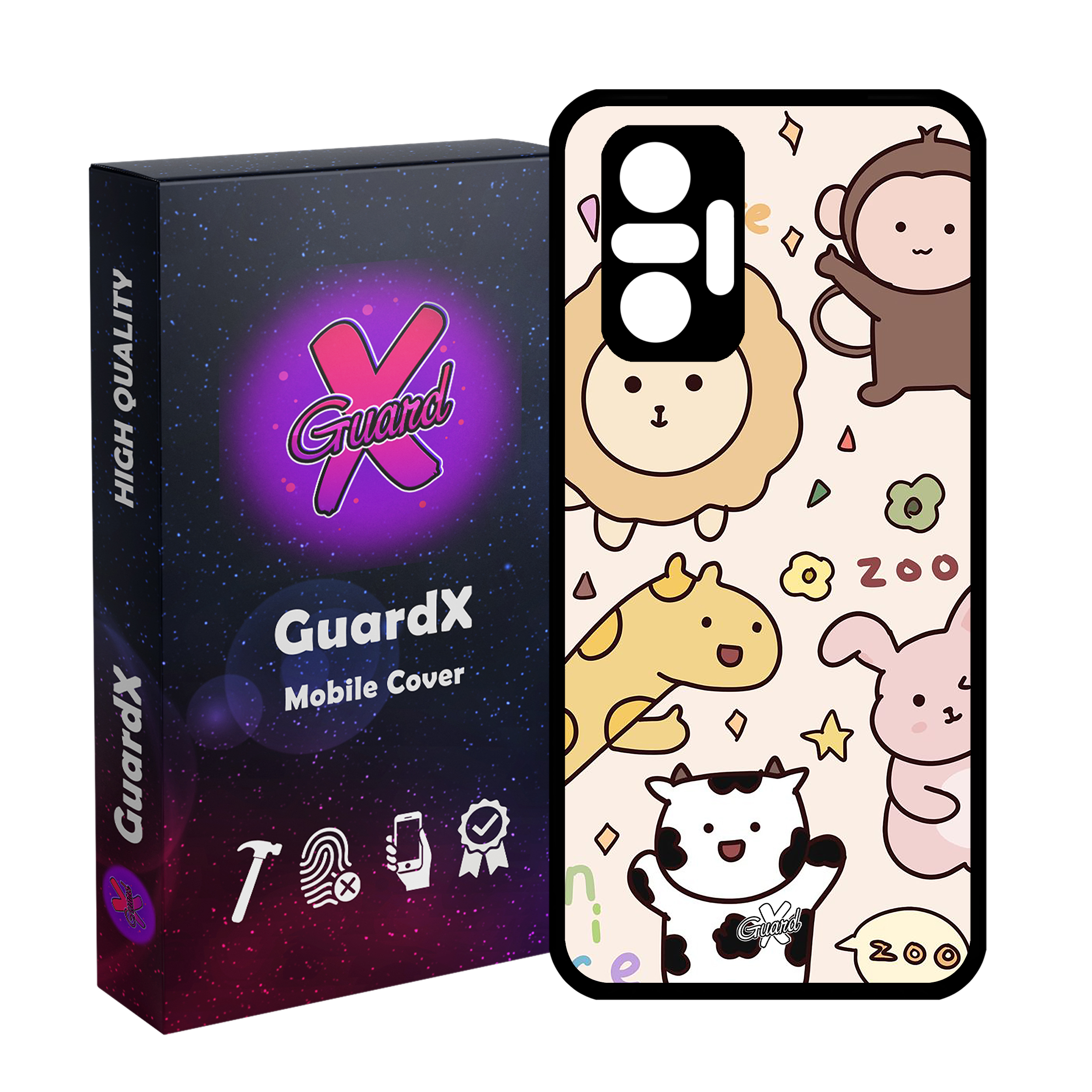 کاور گارد ایکس طرح باغ وحش مدل Glass10564 مناسب برای گوشی موبایل شیائومی Redmi Note 10 Pro/Note 10 Pro Max