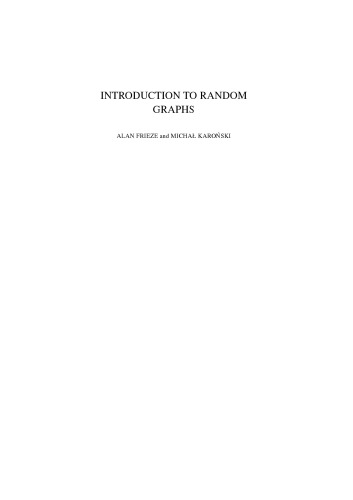 خرید و دانلود نسخه کامل کتاب Introduction to Random Graphs