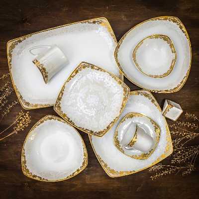 سرویس غذاخوری 105 پارچه چینی پردیس کاشان سری پاریس مدل هیرام 456 B