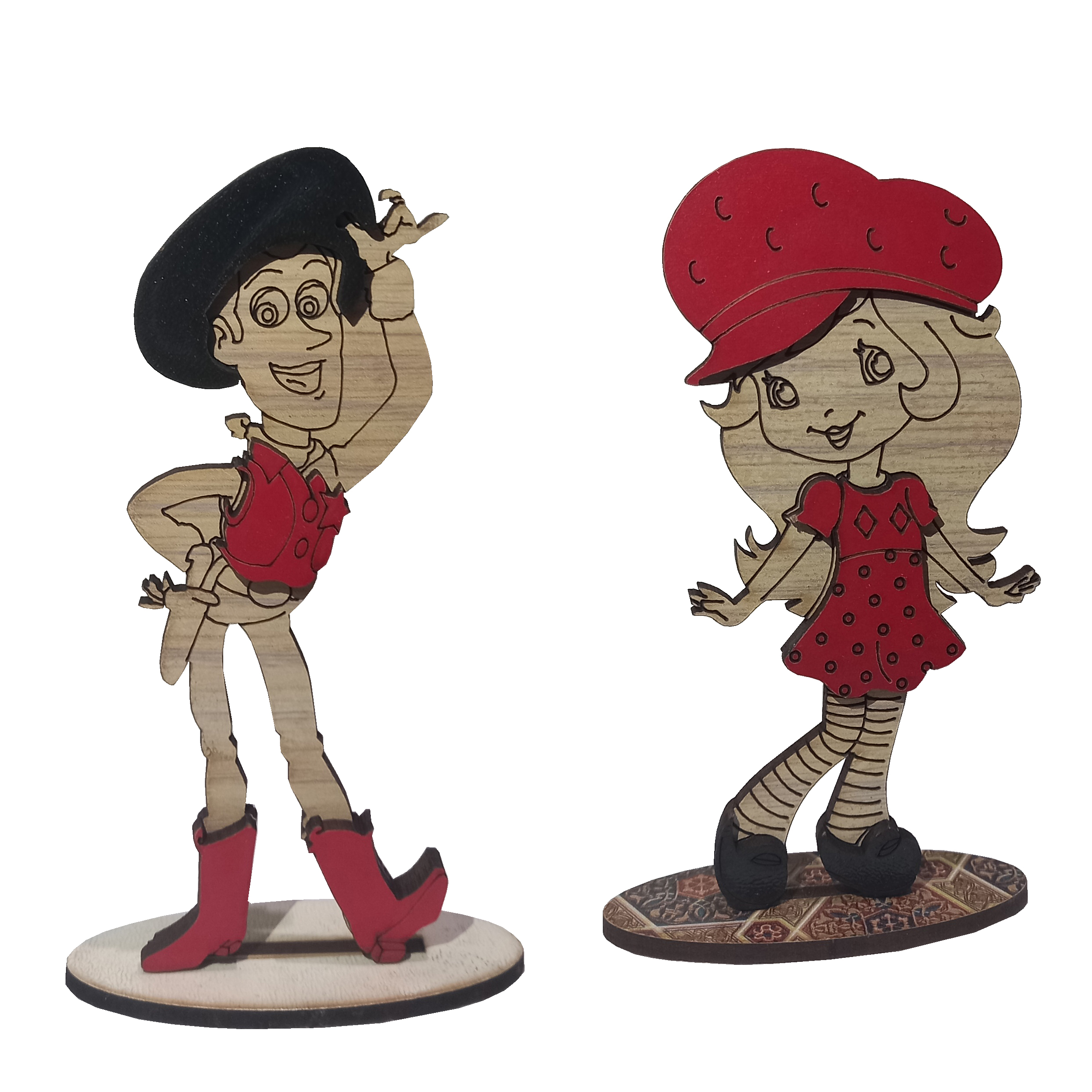 استند رومیزی تزیینی مدل لوک و دختر توت فرنگی کد 002 مجموعه 2 عددی