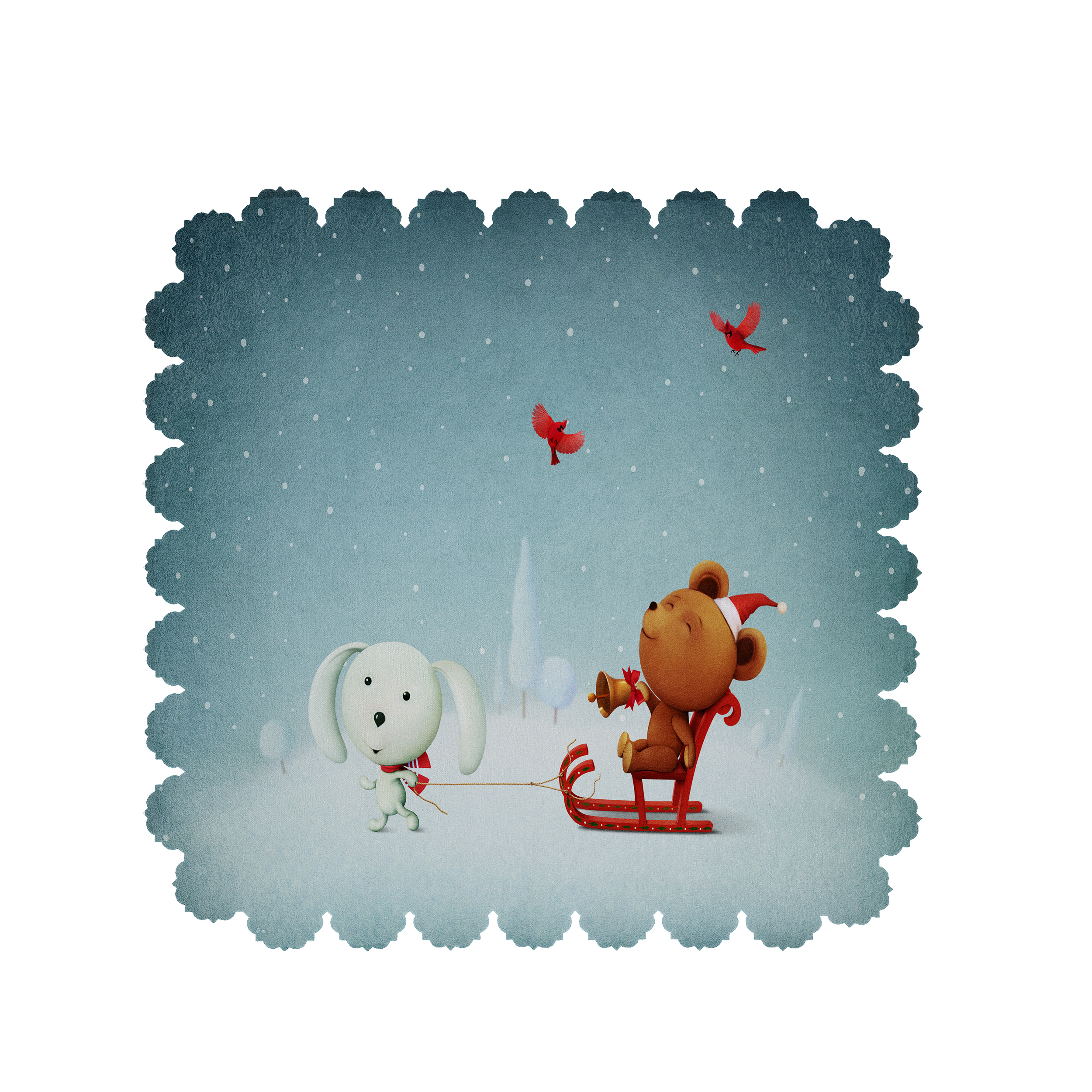 رومیزی طرح عروسکی کد 6040B