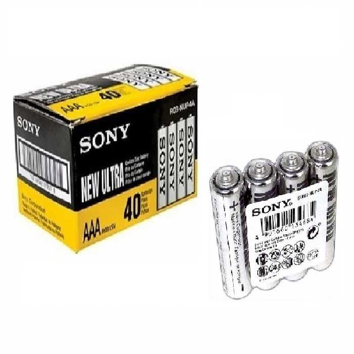 باتری نیم قلمی سونی مدل R03 NEW ULTRA بسته 40 عددی 