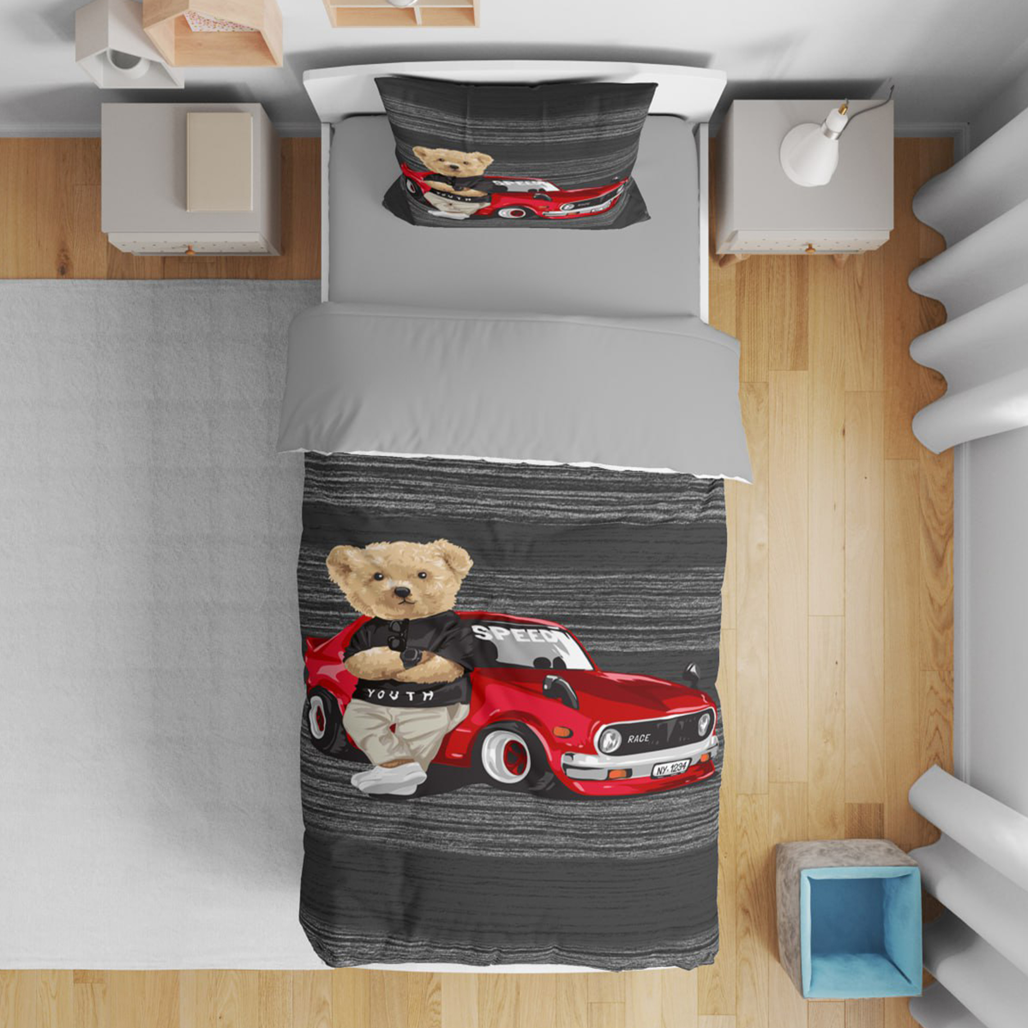 سرویس روتختی مدل خرس تدی 4602 تک نفره 5 تکه