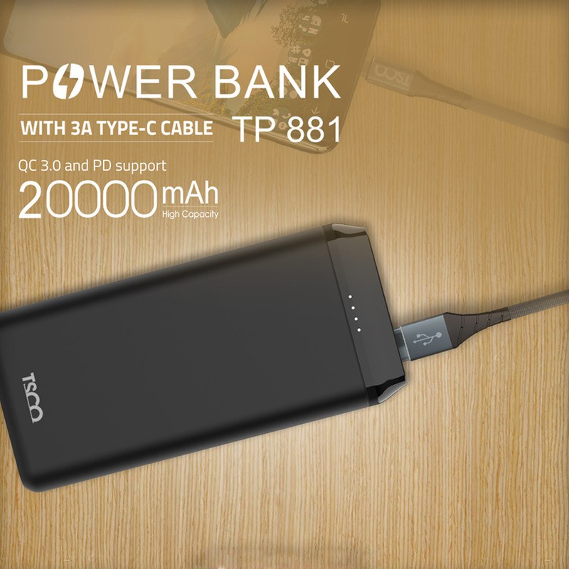 شارژر همراه تسکو مدل TP881 ظرفیت 20000 میلی آمپر ساعت