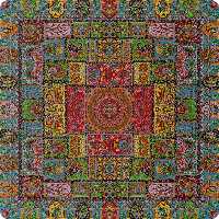 سرویس 5 تکه  ترمه   ابریشمی  طرح وصال برند حسینی رومیزی رانر جلو مبلی دو تا عسلی