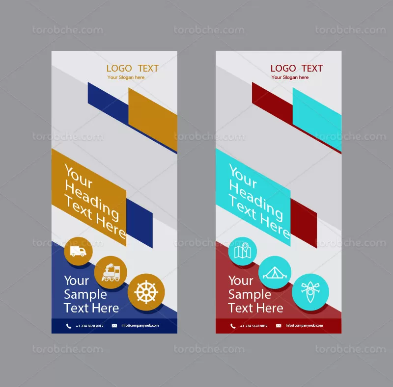 وکتور بنر استند رنگی | گرافیک با طعم تربچه