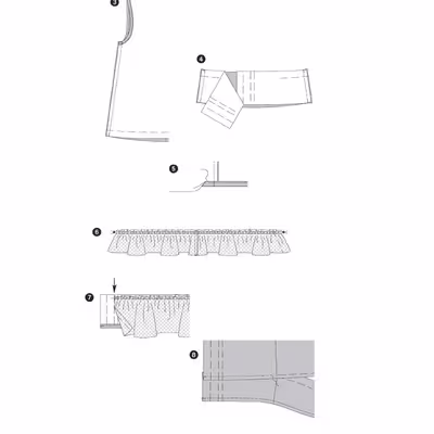 الگو خیاطی پیراهن و تاپ دخترانه بوردا کیدز کد 9416 سایز 2 تا 8 سال متد مولر