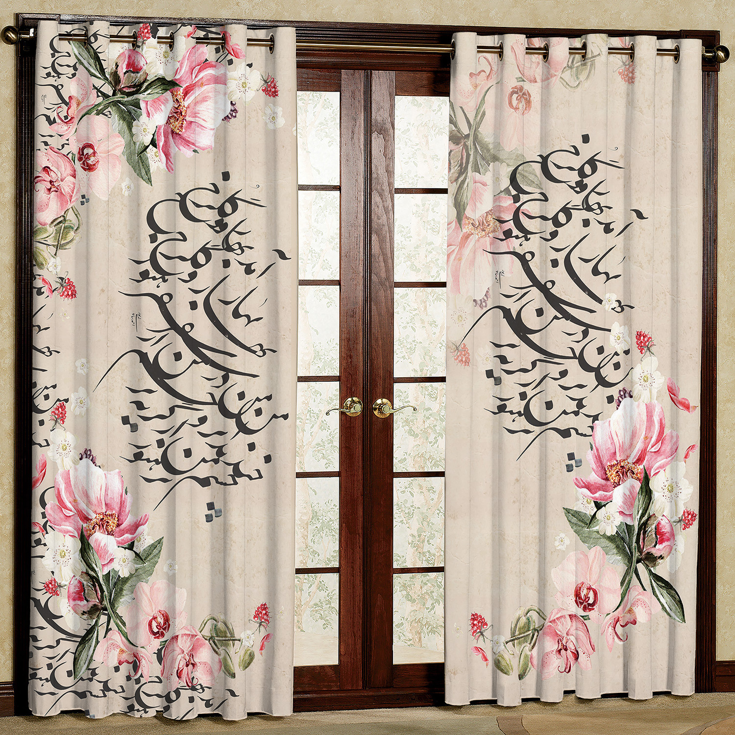 پرده مدل شعر مخمل پانچی کد 709 سایز 140x280 سانتی متر