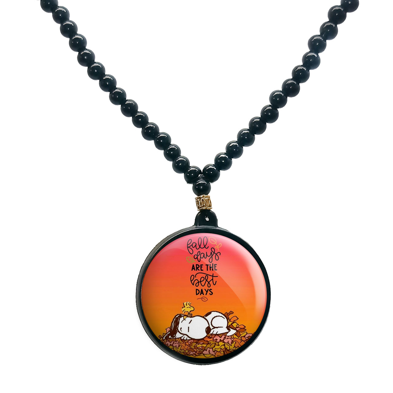 گردنبند پرمانه طرح اسنوپی کد pmd.14563 مدل دو طرفه