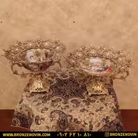 ست پذیرایی میوه خوری برنز و شیرینی خوری برنز آفتابگردان پرنس کد 5704p