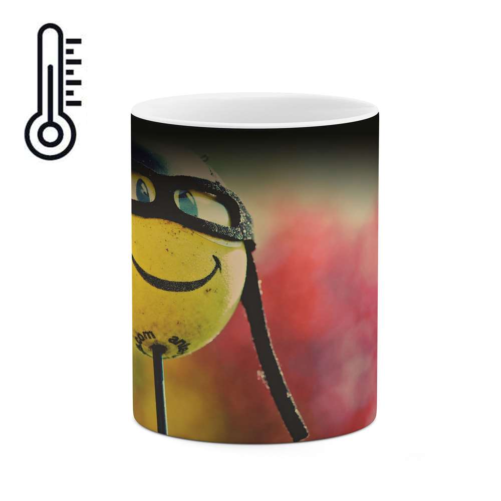 ماگ حرارتی طرح استیکر خنده مدل mgph02038