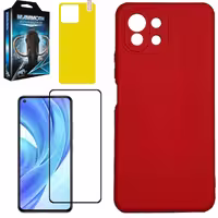 کاور ماموت مدل سیلیکونی مناسب برای گوشی موبایل شیائومی MI 11 Lite به همراه محافظ صفحه نمایش و برچسب محافظ پشت 