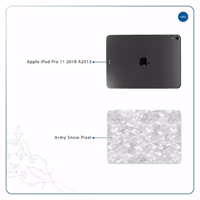 برچسب پوششی ماهوت مدل Army-Snow-Pixel مناسب برای تبلت اپل iPad Pro 11 2018 A2013
