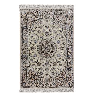 فرش دستبافت یک و نیم متری مدل نایین کد 1205 یک جفت