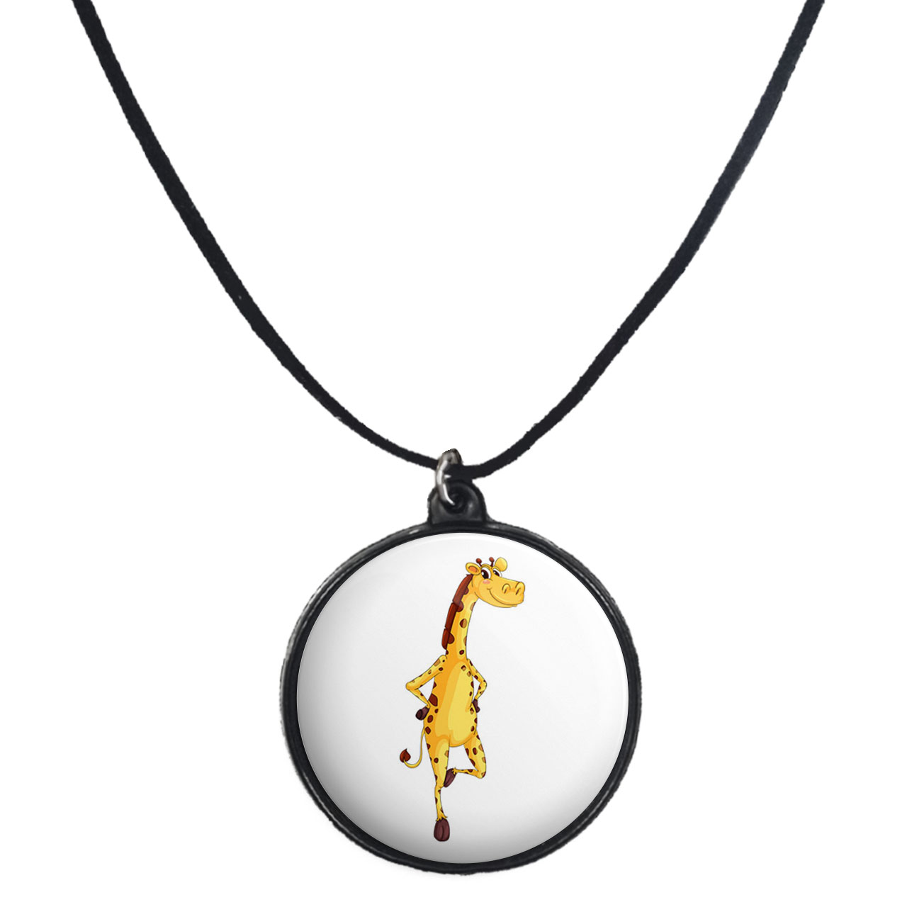 گردنبند پرمانه طرح زرافه بامزه کد pmb.32058 مدل دو طرفه