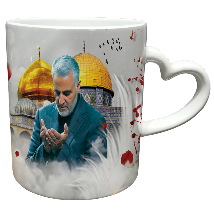 ماگ مدل دسته قلبی طرح سردار سلیمانی کد 5