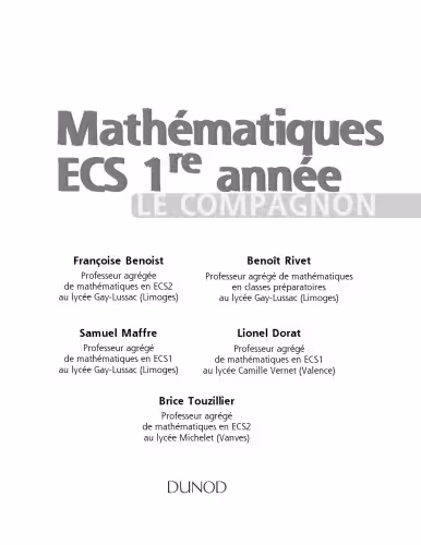 خرید و دانلود نسخه کامل کتاب Mathématiques Le compagnon 1re annee ECS
