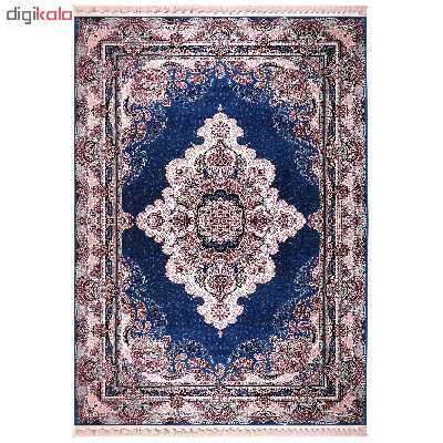 فرش ماشینی زمرد مشهد مدل گلایل زمینه آبی